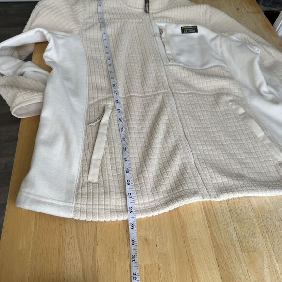 L.L. Bean Jacket Mountain Classic Windproof Fleece Full Zip Outdoors Bone Sz 1X - Picture 10 of 12